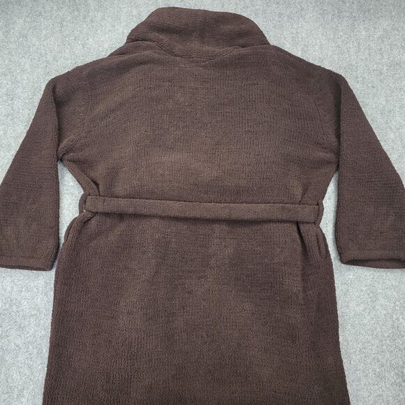Kashwere Robe Mens XL Brown Shawl Collar Belted Plush Microfiber Bathrobe Pocket - Picture 7 of 11